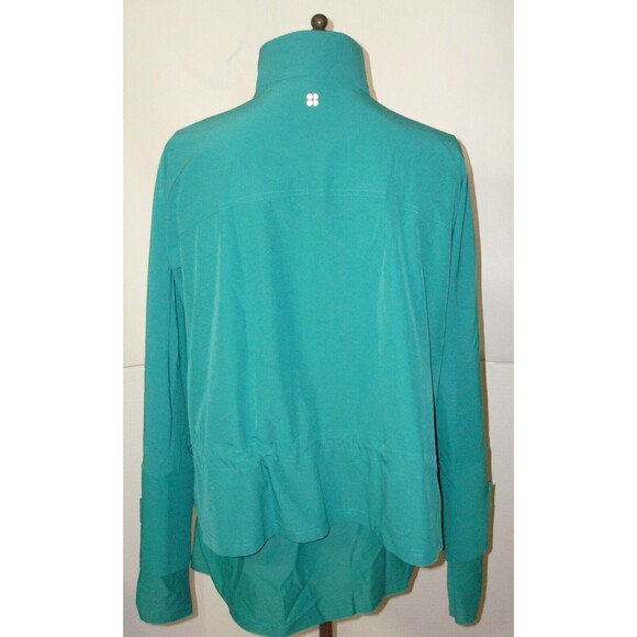 NWT New Womens Sweaty Betty Fast Lane Running Jacket M Wave Green Water resistan - Picture 3 of 13
